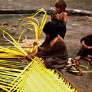 Ashaninka Girl Weaving Palm-leaf