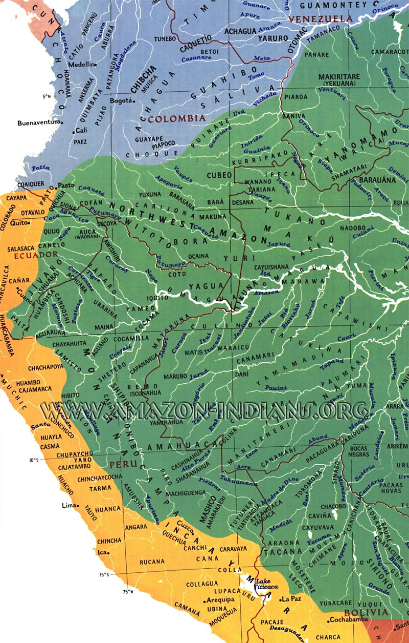 Map Indians Western Amazon
