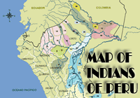 Geographic Map of Indians of Peru